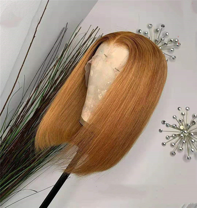 Spetspannperuk, blond peruk av äkta hår