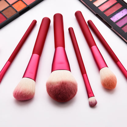 12pcs  red makeup brushes