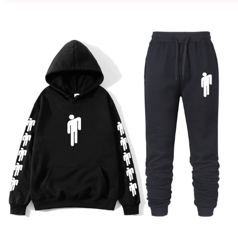 Sweat à capuche imprimé chanteur américain Billie Eilish sweat à capuche hommes et femmes Harajuku hip hop Brilie Eilish ensemble sweat + pantalon