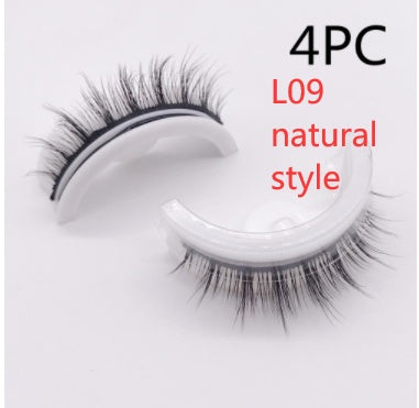 Återanvändbara 3D Mink Lashes naturliga falska ögonfransar Självhäftande falska limmar fria lass Makeup ögonfrans Extens Silk ögonfransar