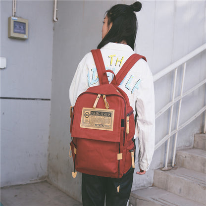 Sac à dos en toile coréenne, ordinateur de voyage de grande capacité, sac à dos pour hommes, sac de campus féminin pour étudiants 