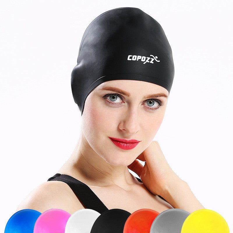 Silicone Waterproof 3D elastic Swimming Caps for Men Women Long Hair Swimming Hat Cover Ear Bone Pool adult swim cap