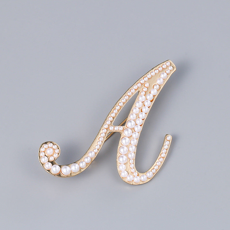 Broche personnalisation lettre anglaise broche perle broche femme