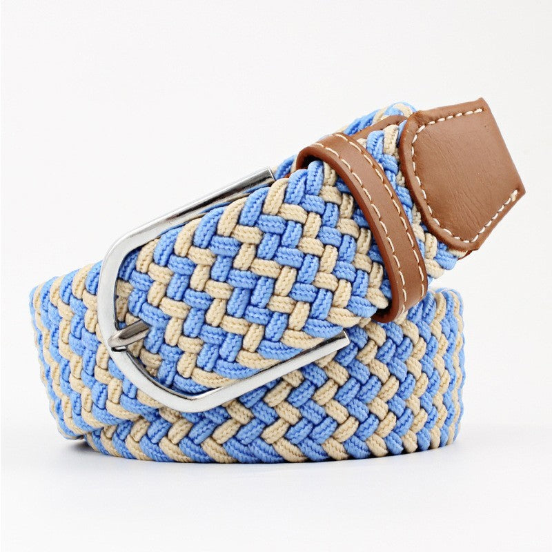 Women's Canvas Student Casual Stretch Braided Needle Buckle Belt - Youthful Confidence