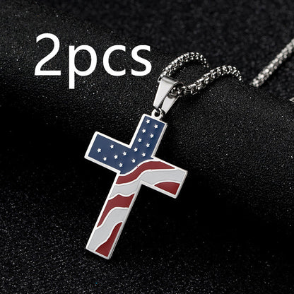 Collier Croix Drapeau