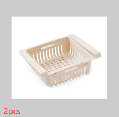 Refrigerator Telescopic Storage Basket Refrigerator Drawer Storage Rack Freshness Preservation Box Freezing Box Storage Rack