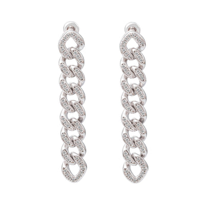 Zircon Chain Long Cuban Chain Chain Stud Earring Chain