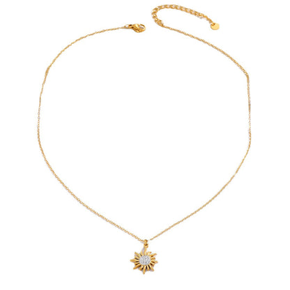 Gold SUNFLOWER Necklace For Women