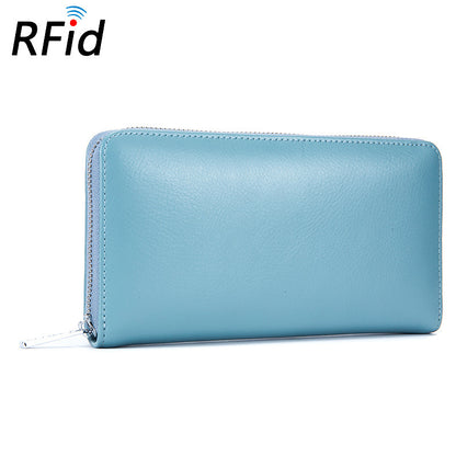 Portefeuille Rfid en cuir véritable de vache pour hommes, nombreux départements, 36 fentes, porte-carte, poche pour téléphone portable, pochette longue 