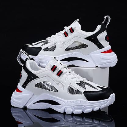 Baskets blanches hommes chaussures de course de marche antidérapantes sport