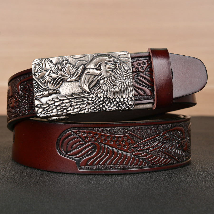 Men's Fashion Belt Eagle Wings Embossing