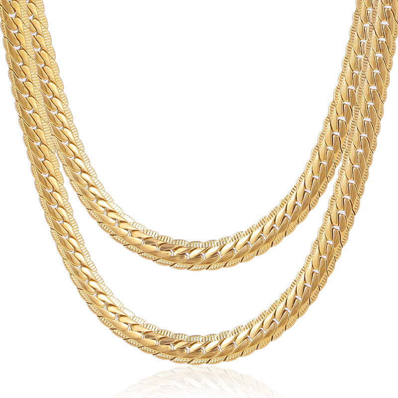 18K Gold Plated Clavicle Chain Necklace - Unisex Jewelry