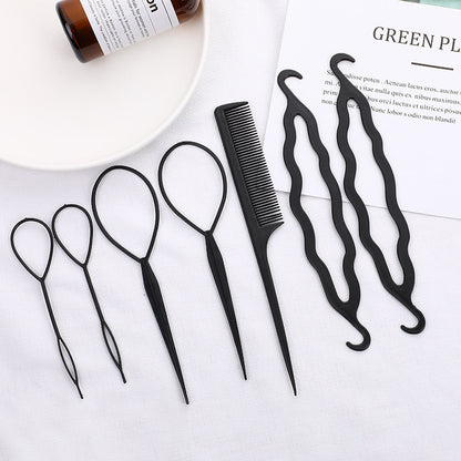 Braided Hair Travel Kit - Hair Sectioning Clips, Hair Comb, Extension Needle, Pattern Hairstylist Tools