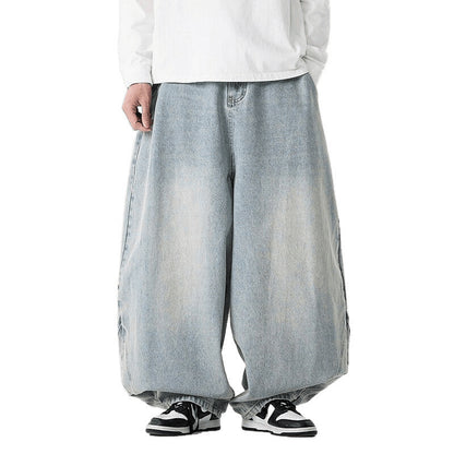 Men's Casual Jeans Plus Size Fashionable Wide Leg Pants