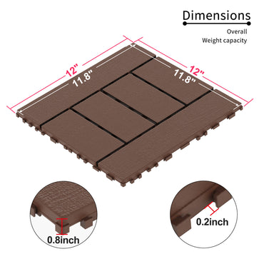 Waterproof, Wear-resistant, DIY Assembly, Garden, Courtyard, Balcony,plastic Flooring