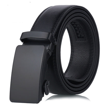Men's Black Sliding Buckle Belt - Smooth Confidence