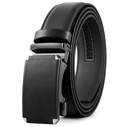 Men's Fashion Veneer Automatic Alloy Buckle Cowhide Belt - Sophisticated Elegance