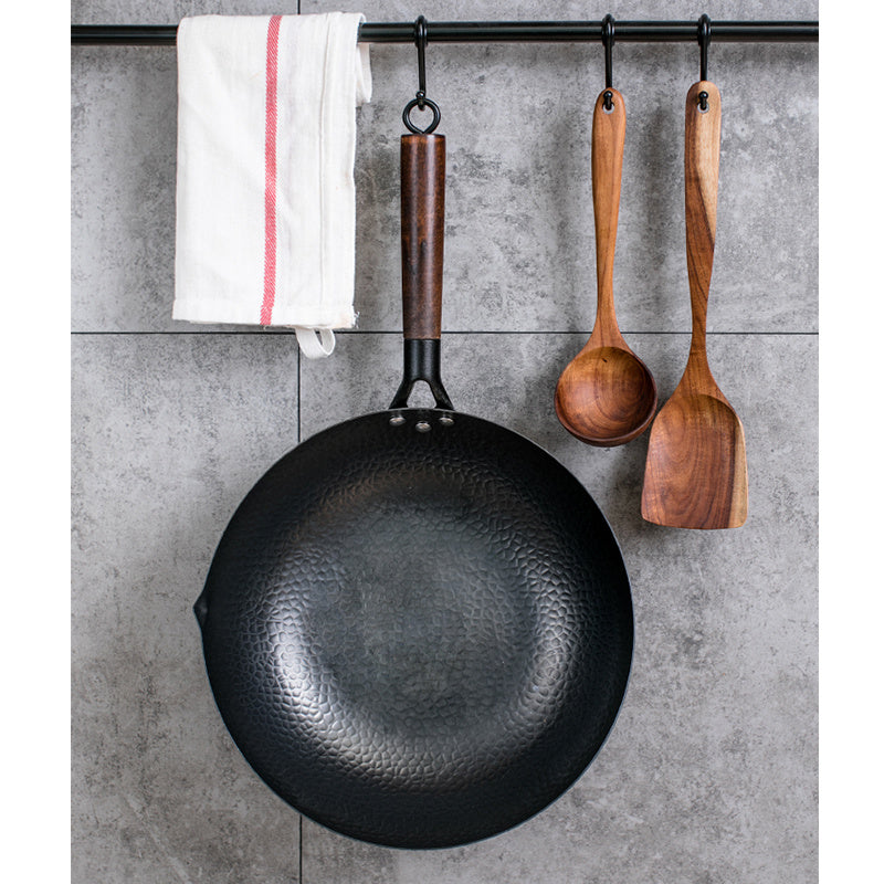 Iron Pan Traditionell Iron Wok Handgjord