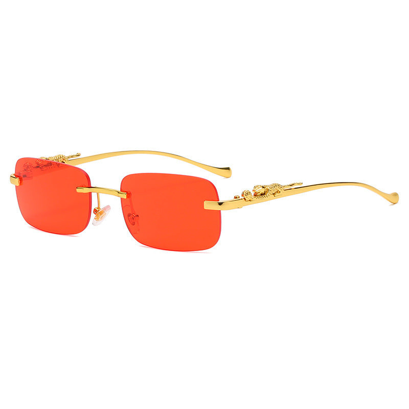 Retro Leopard Head Metal Sunglasses Cross-border Glasses