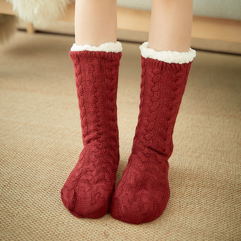 Casual Plus Velvet Mid-tube Ladies Snow Pantoufles Chaussettes de tapis