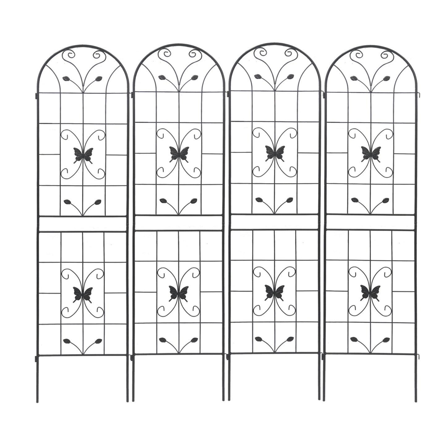 4 Pack Metal Garden Trellis 86.7x19.7Rustproof For Climbing Plants Outdoor