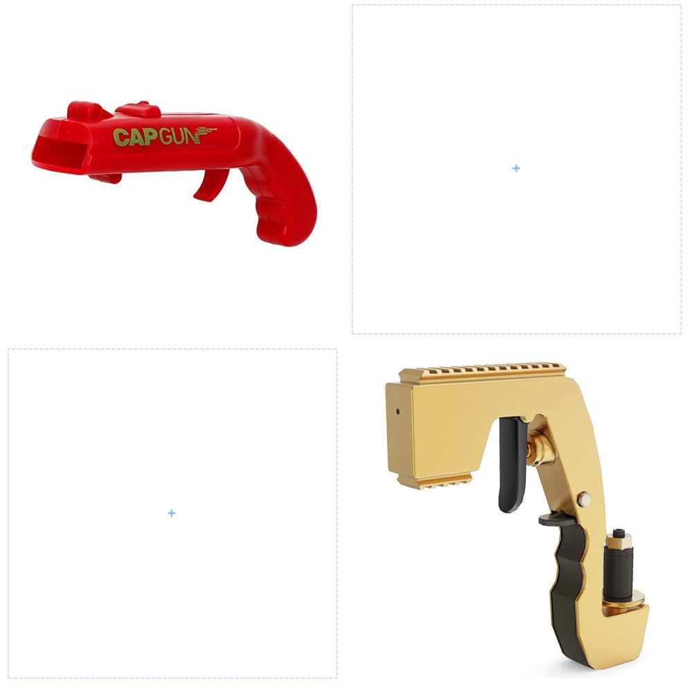 Kan öppnare Spring Cap Catapult Launcher Gun Shape Bar Tool Drick öppnande skott ölflaska öppnare Creative