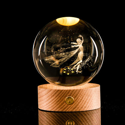 Luminous Galaxy Crystal Ball Decoration 3D Laser Inner Carving