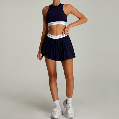 Women's Tennis Set - Quick-Dry Pleated Athletic Skirt