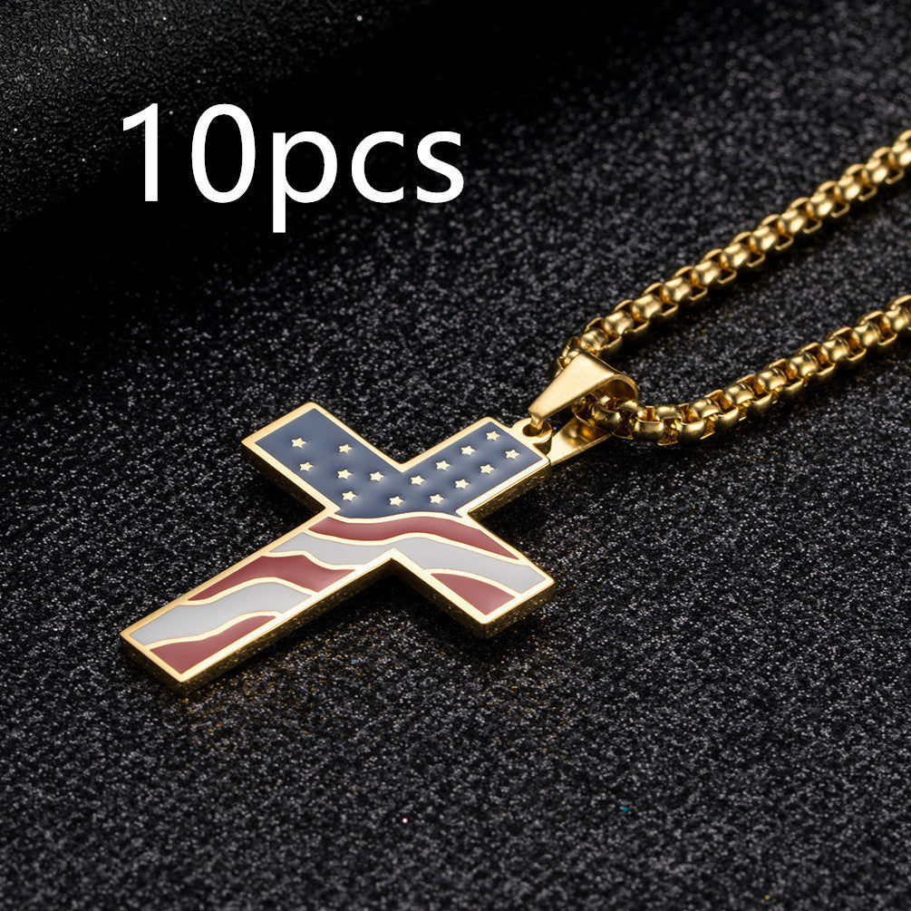 Collier Croix Drapeau