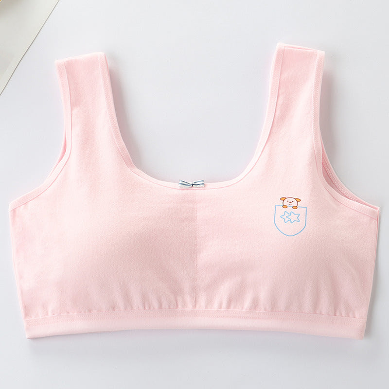 Primary Student Vest Female Junior High  Girl High School  Underwear Pure Cotton Bra