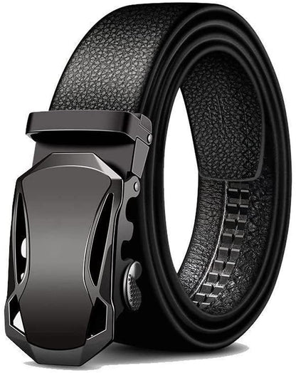 Ceinture à cliquet en cuir microfibre, boucle automatique réglable, ceintures noires pour hommes