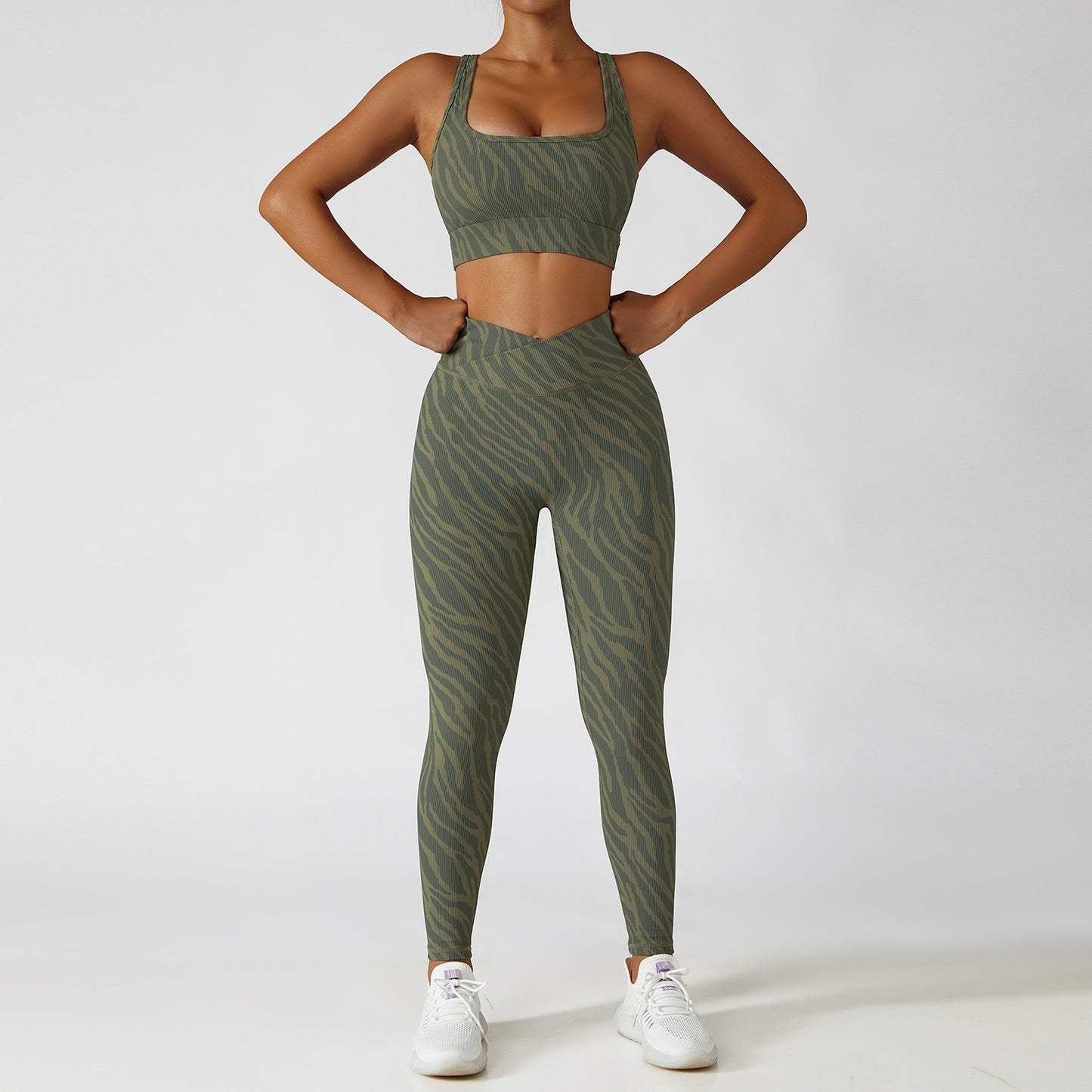 Ensemble de vêtements de yoga Camouflage Leopard Sports