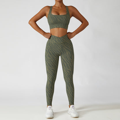 Ensemble de vêtements de yoga Camouflage Leopard Sports