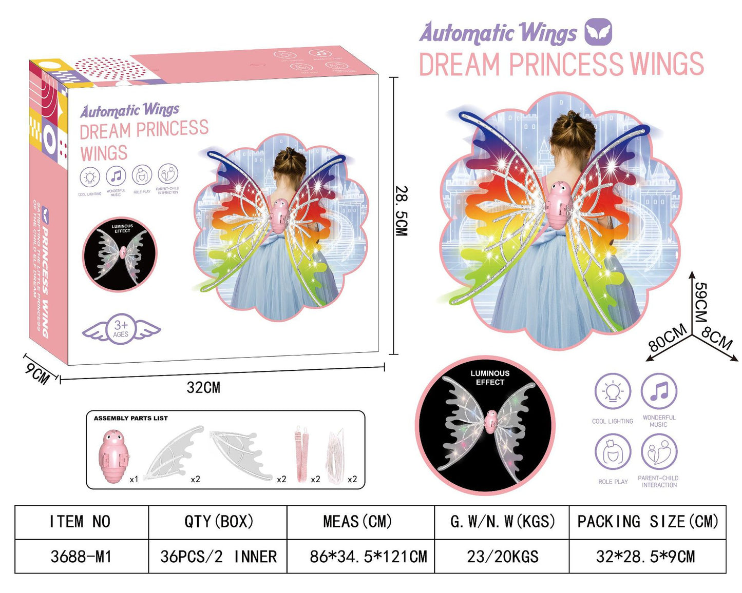 Ailes de papillon électriques pour filles, avec lumières brillantes, ailes de fée mobiles pour anniversaire, mariage, noël, Halloween