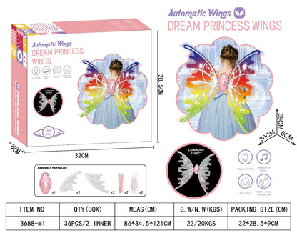 Ailes de papillon électriques pour filles, avec lumières brillantes, ailes de fée mobiles pour anniversaire, mariage, noël, Halloween