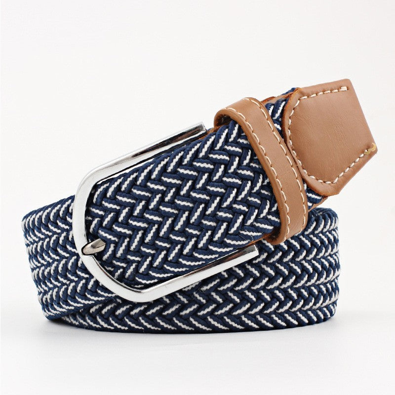 Women's Canvas Student Casual Stretch Braided Needle Buckle Belt - Youthful Confidence