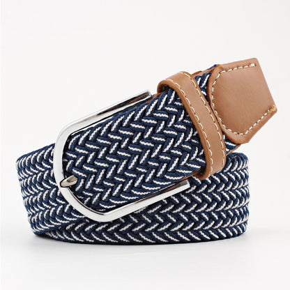 Women's Canvas Student Casual Stretch Braided Needle Buckle Belt - Youthful Confidence
