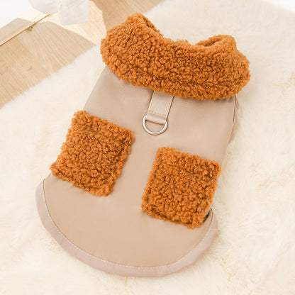 Dog Puppy Clothes Korean Style Coffee Sweater Fit Small Dog Pet Cat Autumn &Winter Pet Cute Costume Dog Cloth Coat