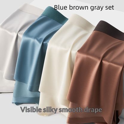 Light-luxury Satin Ice Silk Antibacterial Mens Boxer Briefs
