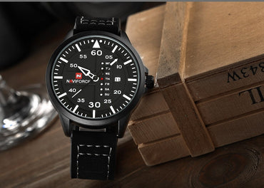 Topp lyxmärke NAVIFORCE Herr Sportklockor Herr Quartz Dateklocka Man Läder Army Militär Armbandsur Relogio Masculino