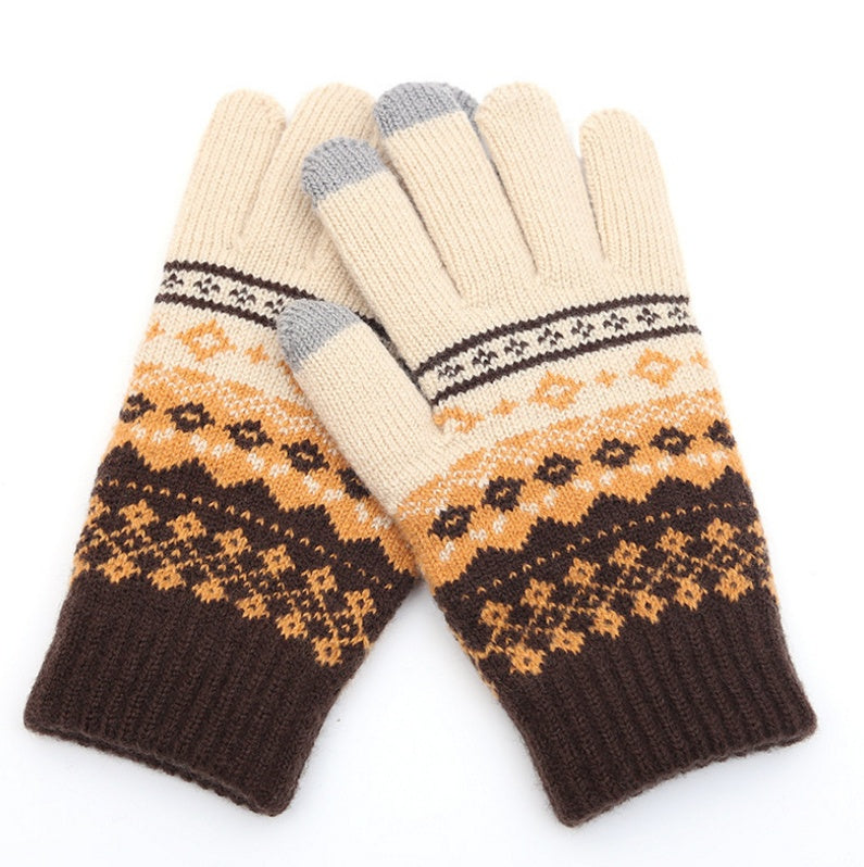 Couple knitted gloves touch screen gloves