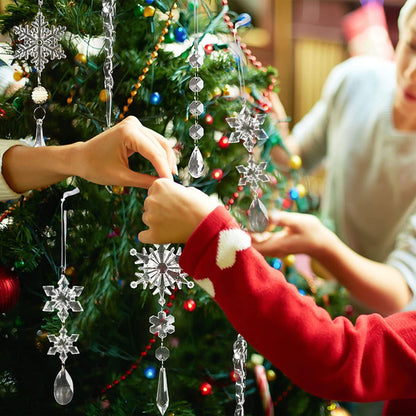 Pendentifs suspendus pour arbre de noël, 10 pièces, bande de glace en acrylique, plafond de neige, ornements de noël, décoration de nouvel an, décoration de maison