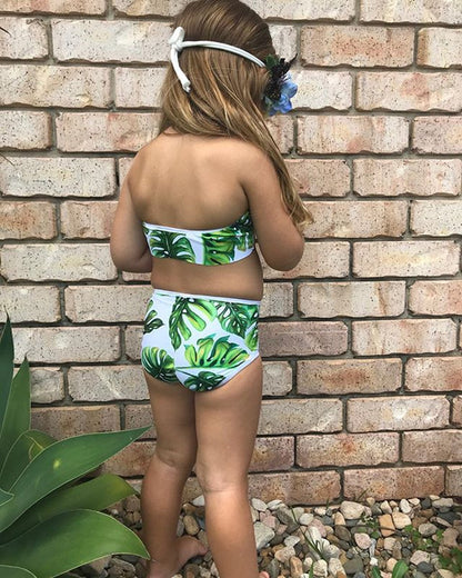 Bébé filles maillot de bain 2 pièces été enfants maillot de bain à découpe filles Ki