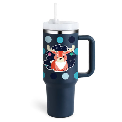 Tasse thermique de cadeau de saint valentin tasse d'isolation de café de paille de 40oz avec la poignée bouteille d'eau portative d'acier inoxydable de voiture tasse thermique sans BPA de voyage de grande capacité