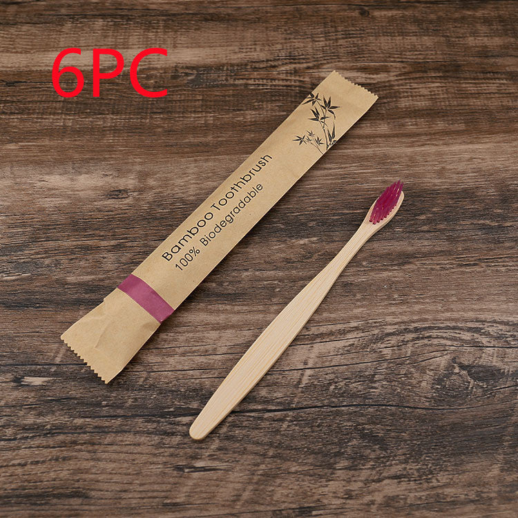 Flat Bamboo Toothbrush Kraft Paper Bag Toothbrush