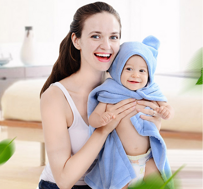 Serviette de bain à capuche en coton pour bébé