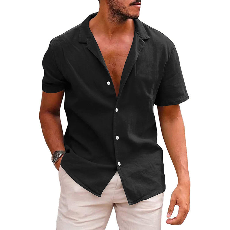 Men's Tops Casual Button Down Shirt Short Sleeve Beach Shirt Summer