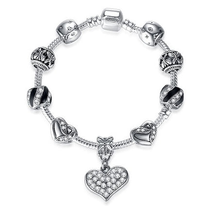 Damarmband 925 Unikt Silverkristallarmband för kvinnor DIY Pärlarmband och armband Smycken Present 