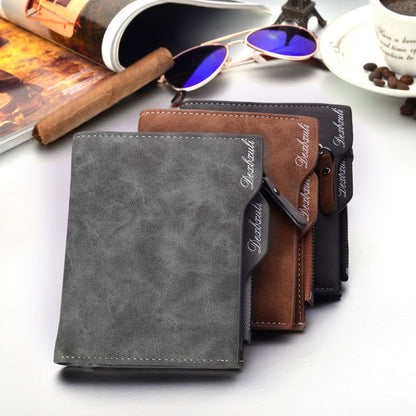 Nouveau portefeuille multifonctionnel court pour hommes porte-cartes Vintage multi personnalité sac à cartes sac à main spot