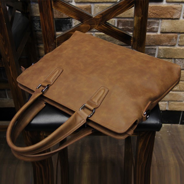 Crazy Horse Leather Men's Handbag